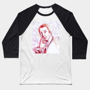 Horace Walpole Portrait | Horace Walpole Artwork | Line Art Baseball T-Shirt